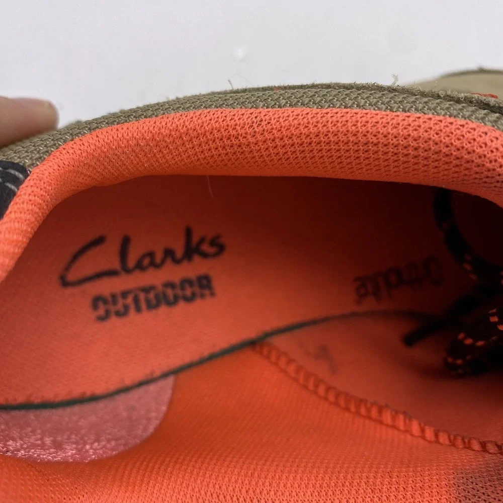 Clarks Shoes Womans 6.5 M Outdoor Ortholite Walking Leather Beige Orange Hiking